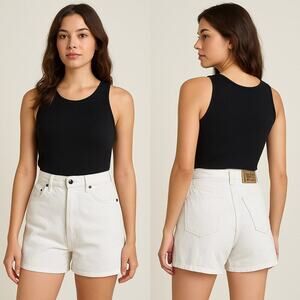 Vintage Jordache Basics High-Rise Denim Shorts White XS/24-25 Waist